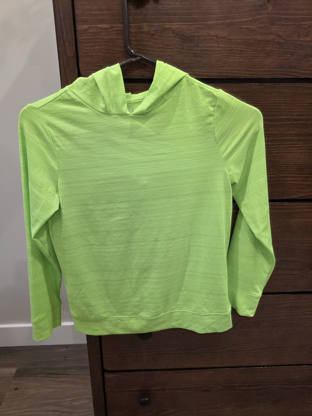 Lands' End Neon Lime Kids Hooded Swimshirt, Sun Protection